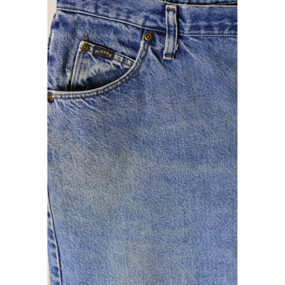 90s Vintage Medium Stone Wash Denim Jeans Womens 16 Ankle High Waist Tapered Leg - Picture 4 of 10
